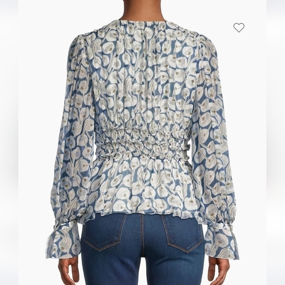 Rebecca Taylor Deco Fleur Silk Blouse - Picture 3 of 8